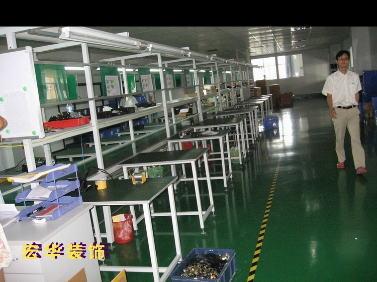 广州优创电子厂, 配件车间   地面装饰,流水线安装.jpg